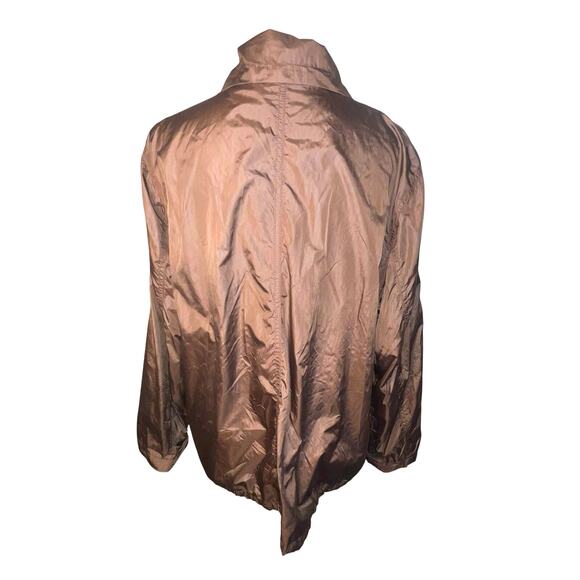 Chico‘s Synergy Womens Size 3 Windbreaker Drawstring Snap Lined Y2K roll-tab - Picture 3 of 13